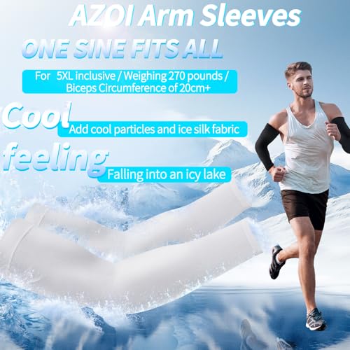 Cooling UV Sun Protection Arm Sleeves - UPF 50+ Compression - Black, 2 Pairs