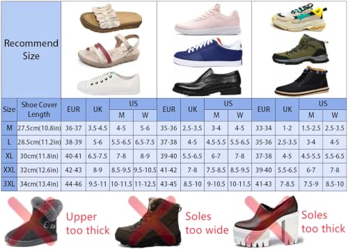 Waterproof Shoe Covers - Reusable Slip Proof Overshoes, 3X-Large