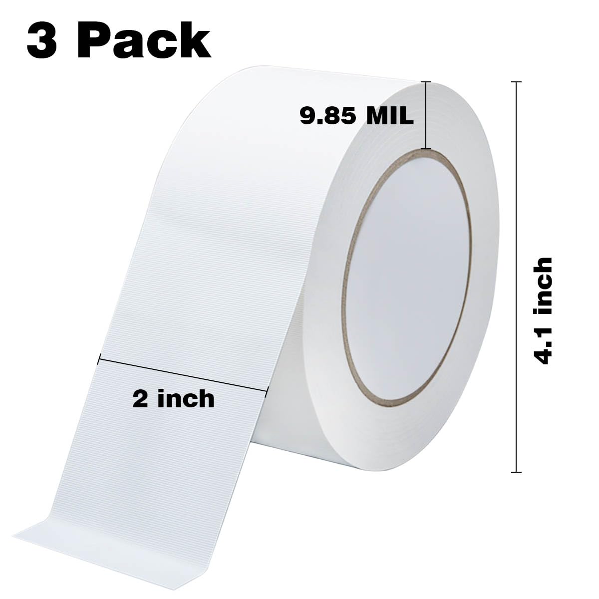 3Pack White Duct Tape Heavy Duty Waterproof Strong Adhesive Duct Tape Bulk for Indoor Outdoor Repairs Tear by Hand 60 Yards x 2 Inch Total