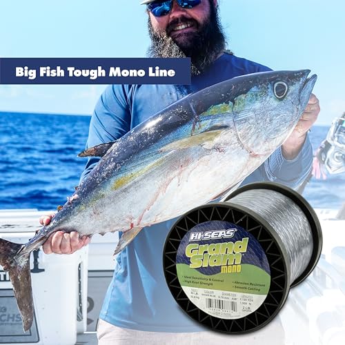 Hi-Seas Grand Slam Monofilament Fishing Line 80Lb 0.90mm 165yd Clear Pink Green Blue