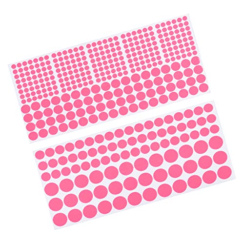 MECCANIXITY Glow in The Dark Tape Dots,0.2" 0.4" 0.6" 407 Dots Sticker Pink for Walls Parties Marking Decorations