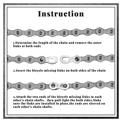 Bike Chain Quick Missing Link - 5 Pairs for 6, 7, 8 Speed - Silver