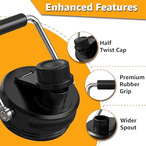 Jmoe USA Replacement Jug Lid Fits RTIC 1 & 0.5 Gallon Stainless Steel (Variation: Stainless Version) BPA-Free