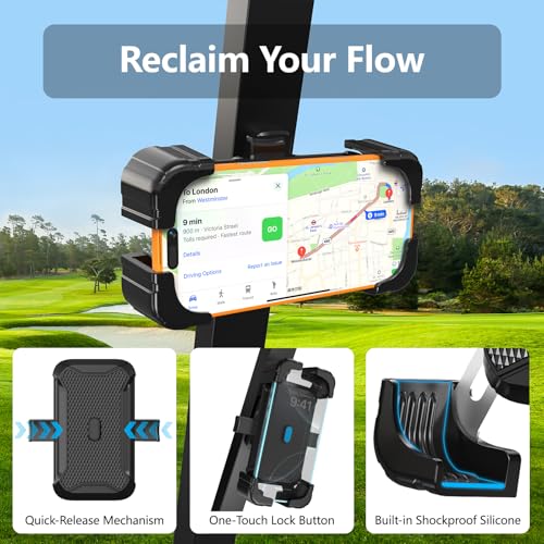 Magnetic Golf Cart Phone Holder - Durable, 360° Rotating Mount
