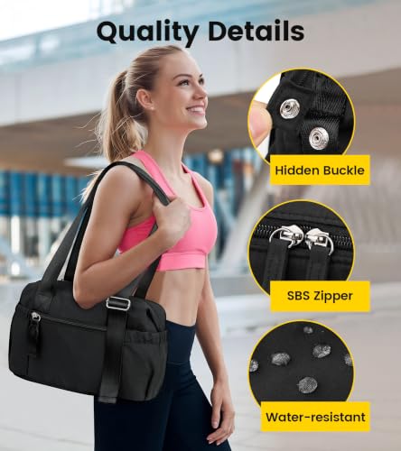 Mini Gym Bag with Wet Pocket for Yoga Travel - Black