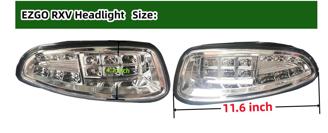 Dr.Acces Golf Cart LED Light Kit for EZGO RXV Golf Car Gas & Electric RXV Light Kit Yearly 2008-2015