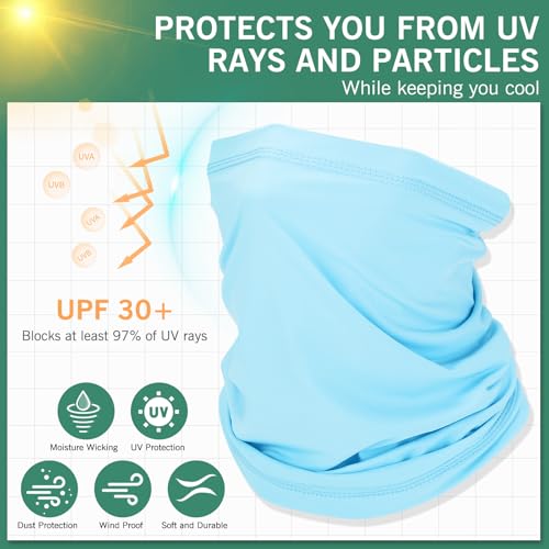 Cooling Neck Gaiter Face Mask - UV Protection Balaclava - Dark Blue & Army Green (Pack of 2)