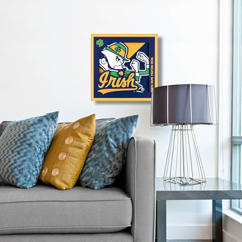 3D Notre Dame Fighting Irish Logo Wall Art - 12" x 12"