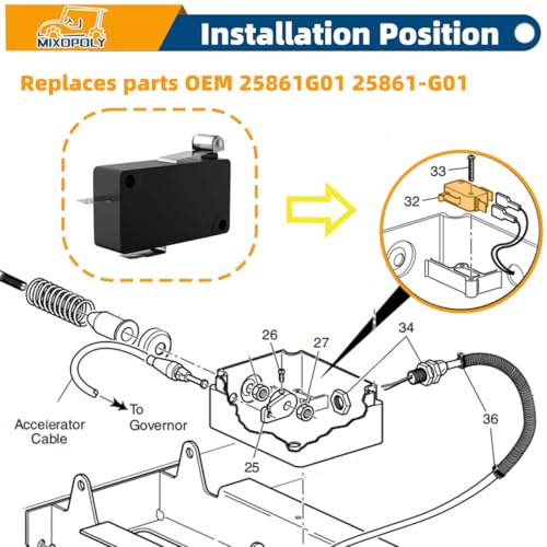 Golf Cart Micro Switch 25861-G01 for EZGO TXT Models
