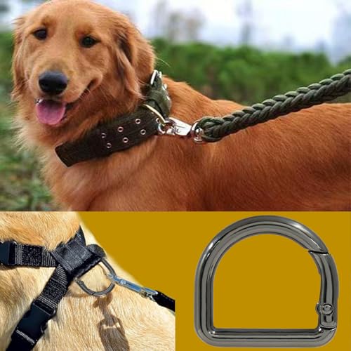 Metal Spring D Ring Carabiner Clip - 0.87 Inch, Black