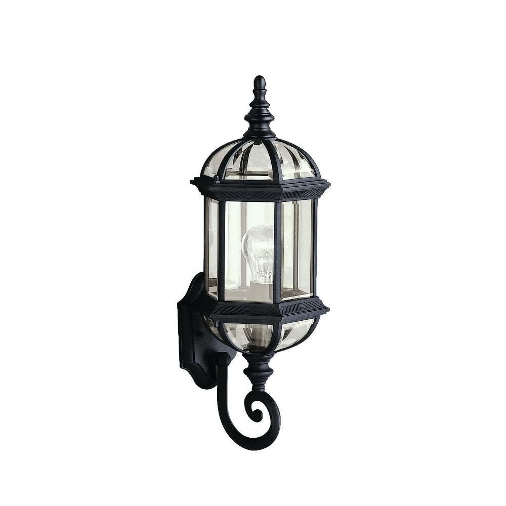 Kichler Barrie 22" Outdoor Wall Light in Black, 1-Light Exterior Wall Sconce with Clear Beveled Glass, (22" H x 8" W), 9736BK