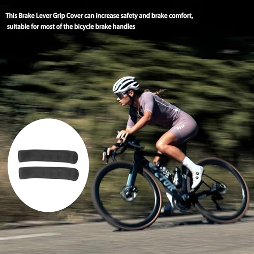 Silicone Brake Lever Grip Covers - Anti-Slip Handle Protectors, 4 Pairs - Black
