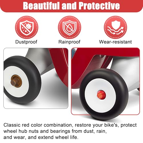 Red Hub Caps for Radio Flyer Wagon - 2 Pack