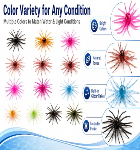 Sea Urchin Soft Plastic Lures for Freshwater & Saltwater Fishing – TPE Baits