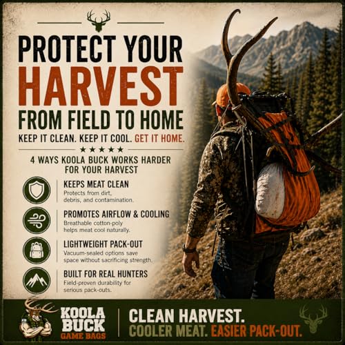 Koola Buck Game Bags for Deer, Elk, Moose - Reusable Breathable Hunting Meat Bags