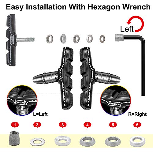 70mm V-Brake Pads Set for Mountain Road City Folding Bikes - Rubber Blocks