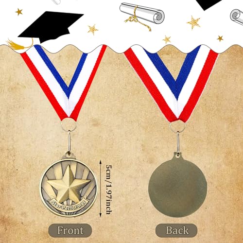 2'' Star Performer Medals - 30 Pcs Award with Ribbons