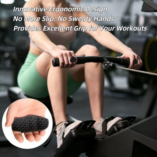 Ergonomic Anti-Slip Workout Grips - Silicone Gym Pads, Black