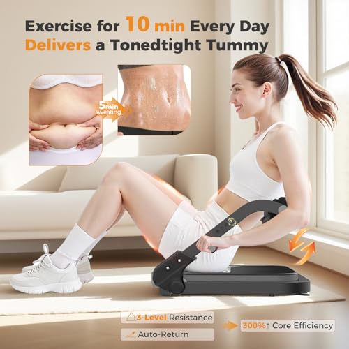 Adjustable Ab Machine with 3 Resistance Levels - Gray