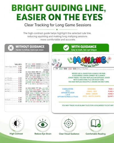 Mahjong Line Finder Rule Card Reader - 4 Pack