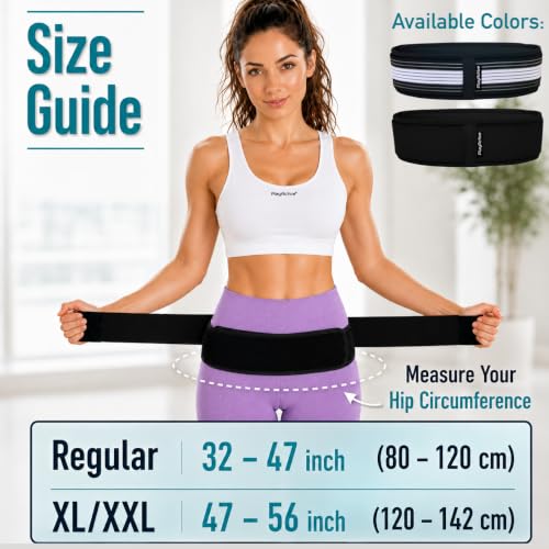 PlayActive Sacroiliac SI Joint Hip Belt - Regular Black, Support for Sciatica & Lower Back Pain