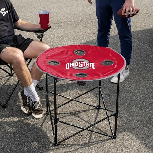 Ohio State Buckeyes Portable Tailgating Table with Cup Holders