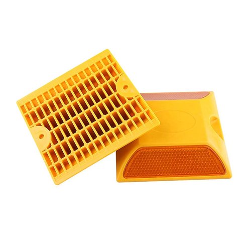 Comboss Road Reflectors 12 Pack 4 by 4 inch Street Pavement and Asphalt Stud Markers | Great for Speed Bumps Sidewalks Pedestrian Crossings Freeways and Driveways (Yellow)