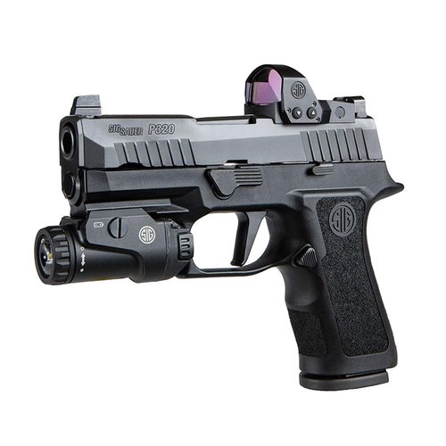 Sig Sauer Foxtrot1X 450 Lumens Compact Durable Tactical Rail-Mounted Handgun Flashlight with Ambidextrous Push-Button Side Switches, Black