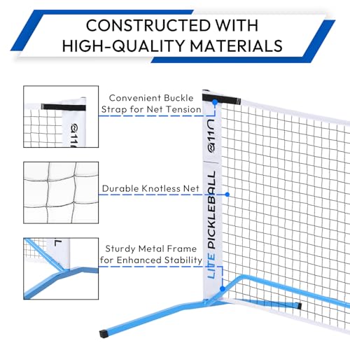 A11N SPORTS 22ft Portable Pickleball Net Set - Blue & White, Regulation Size