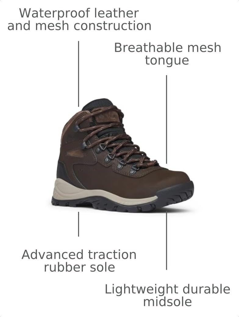 Columbia Womens Newton Ridge Lightweight Waterproof Hiking Boot, Cordovan/Crown Jewel, 9.5