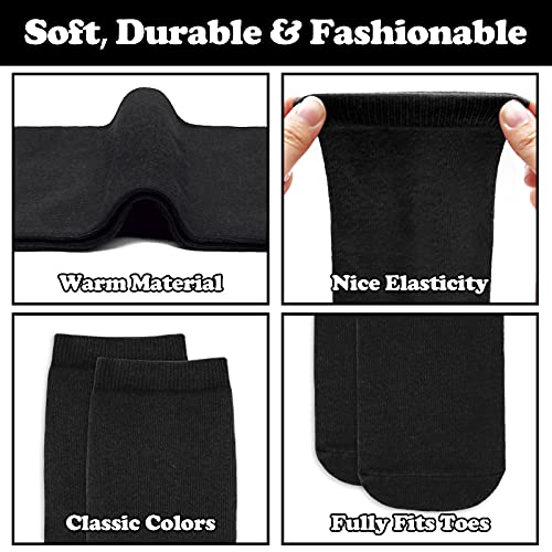 Kids Soccer Socks - Toddler Knee High Tube Socks, 2 Pack Black (3-6 Years)