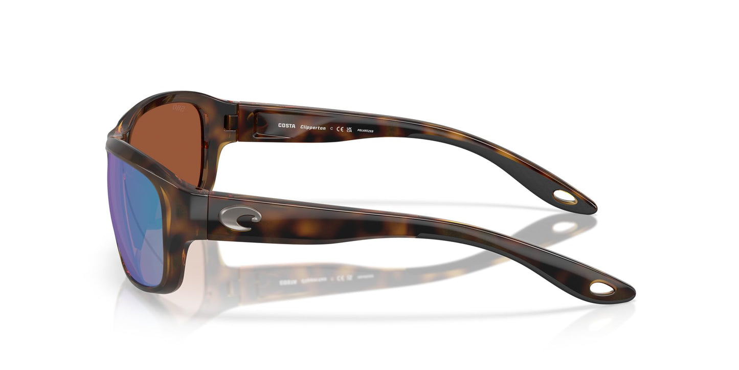 Costa Unisex Sunglasses Tortoise Frame, Green Mirror Lenses, 58MM