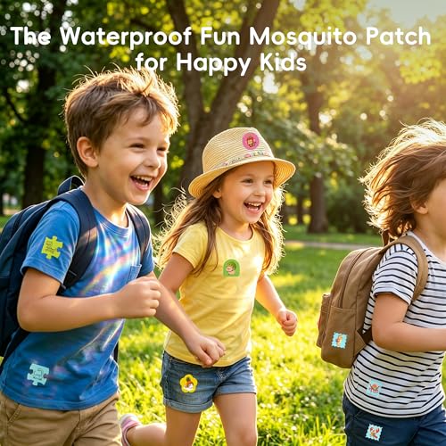 Mosquito Repellent Stickers for Kids - 108 Fun Puzzle Patches