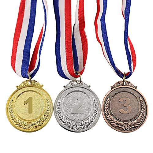50mm Zinc Alloy Award Medals - Gold, Silver & Bronze Set