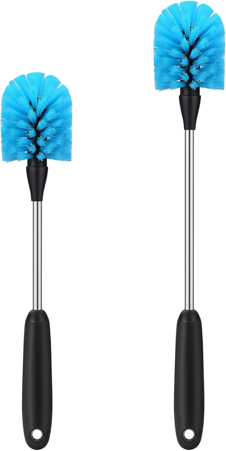 MOSOLAN Stainless Steel Water Bottle Brush - Long Handle for Easy Cleaning | 2 Pack (13-15 in)
