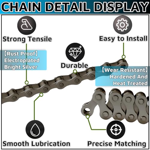 Single Speed Bike Chain 1/2" x 1/8" 114 Links - BMX & MTB