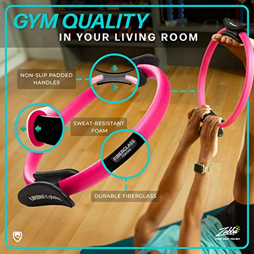 12" Pilates Ring with Dual Grip & Foam Pads for Toning