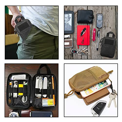 Black Tactical EDC Pocket Organizer Pouch Nylon Molle Multi-Tool Storage