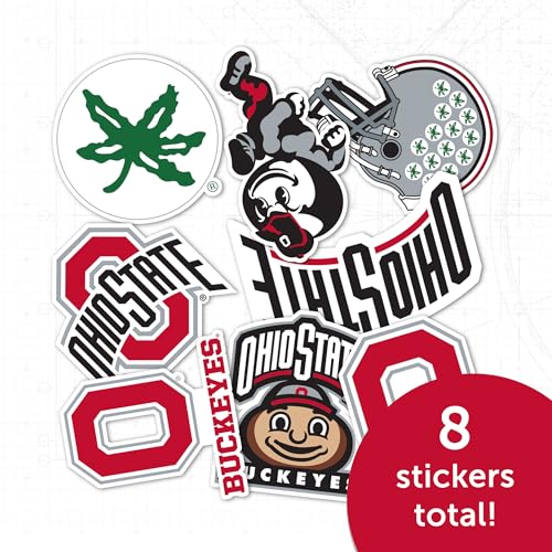 Ohio State Buckeyes Vinyl Sticker Decal - 8 Pcs Set