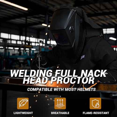 Welding Helmet Extended Cover and Bib Set £¬Split Wrap-Around Design with Press Fit Seal for Full Neck and Head Protection, Welder Hood Accessories