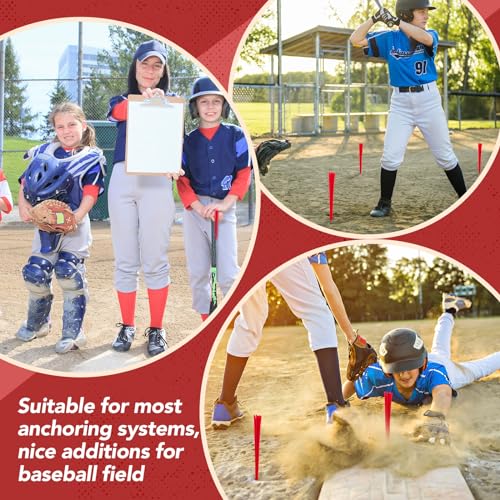 Baseball Base Plugs with Bright Tassels - 12 Pieces Red