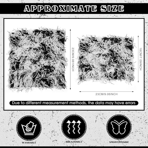 Chuarry Distressed Knitted Cat Ear Beanie Y2K Winter Hat for Women Men - Black & White