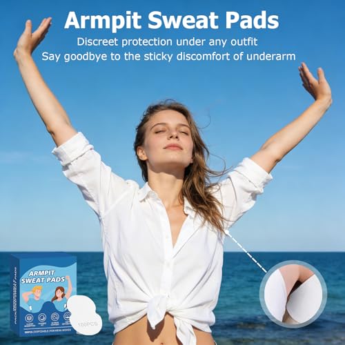 100 Pack Armpit Sweat Pads - Super Absorbent & Skin-Friendly Guards