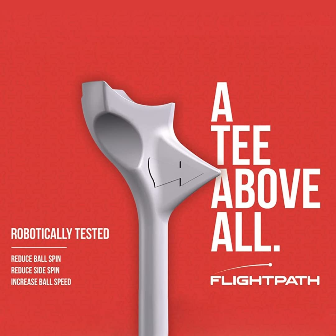 Flightpath Diamond Golf Tees – Patented Design to Reduce Spin for Long, Straight Drives – Low-Friction 3.25” Long Tees, Robotically Tested for Ball Spin – USGA Approved Performance – 8 Pack