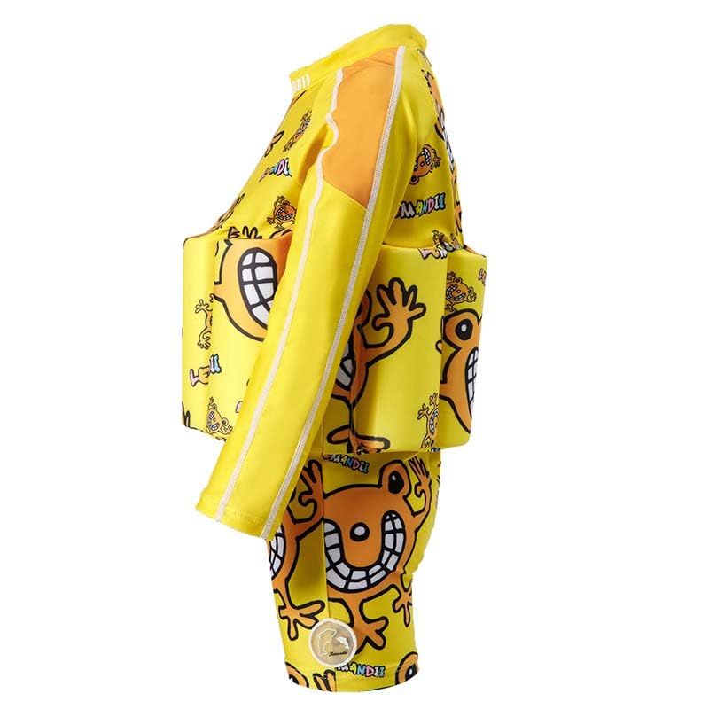 ELUCKFACE 5-6 Years Yellow Toddler Kids Float Swimsuit with Adjustable Buoyancy UPF 50+