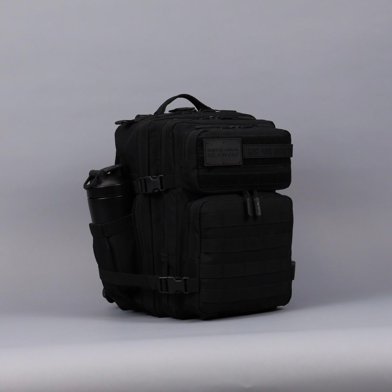 WOLFpak 25L Tactical Gym Backpack (Nightshade Edition) Durable 1000D Waterproof Oxford Material with MOLLE Webbing, Laptop Pocket & Dual Cup Holders