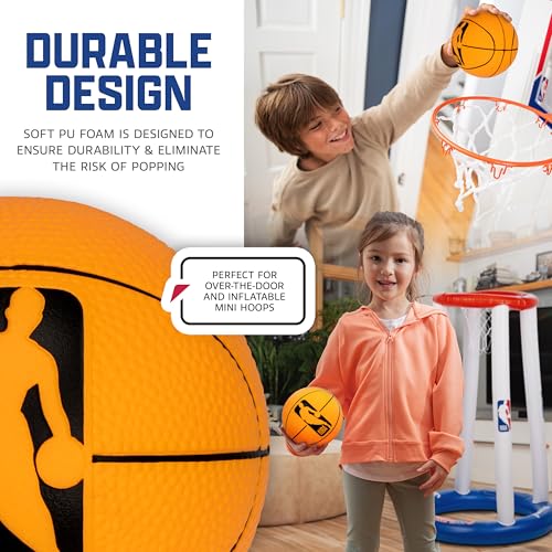 Orange Mini Foam Basketball - Kids Indoor NBA Toy, 5-inch Durable Sports Ball