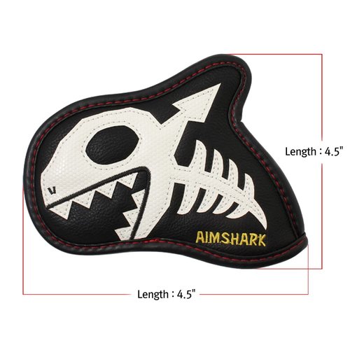 AIMSHARK Skull_Shark Golf Iron Covers/1pcs or 9pcs Set/Golf Head Covers/Golf Club Covers (Skull_Iron 9pcs Set White)