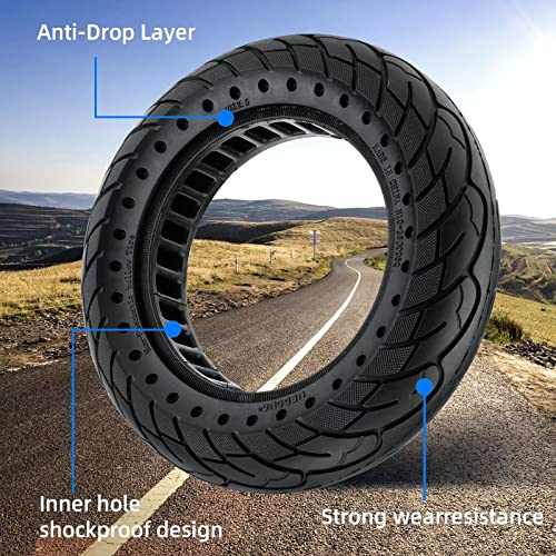 LEFELWEL Black Solid Rubber Tire 10x2.5 Inch for Ninebot Segway MAX G30 G30P G30LP - 2PCS