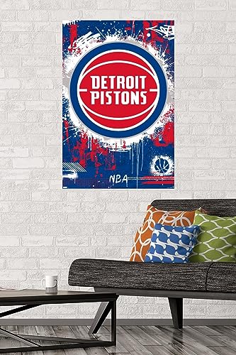NBA Detroit Pistons Maximalist Logo Wall Poster Unframed 34"L x 22.4"W